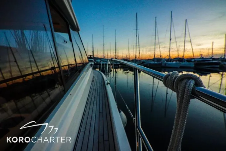 Falcon, a Bavaria 450 Sport HT motor yacht at Punat, Croatia