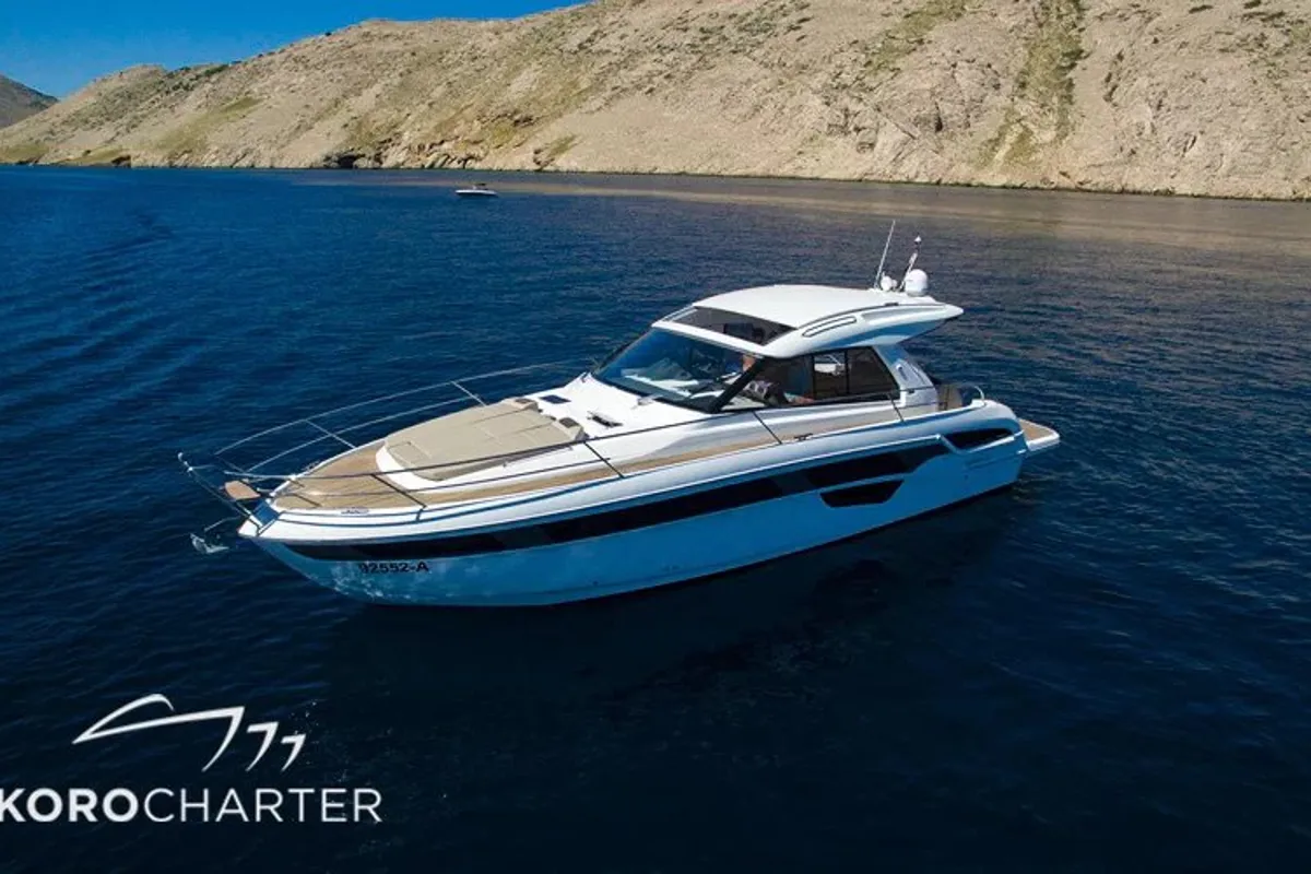 Falcon, a Bavaria 450 Sport HT motor yacht at Punat, Croatia