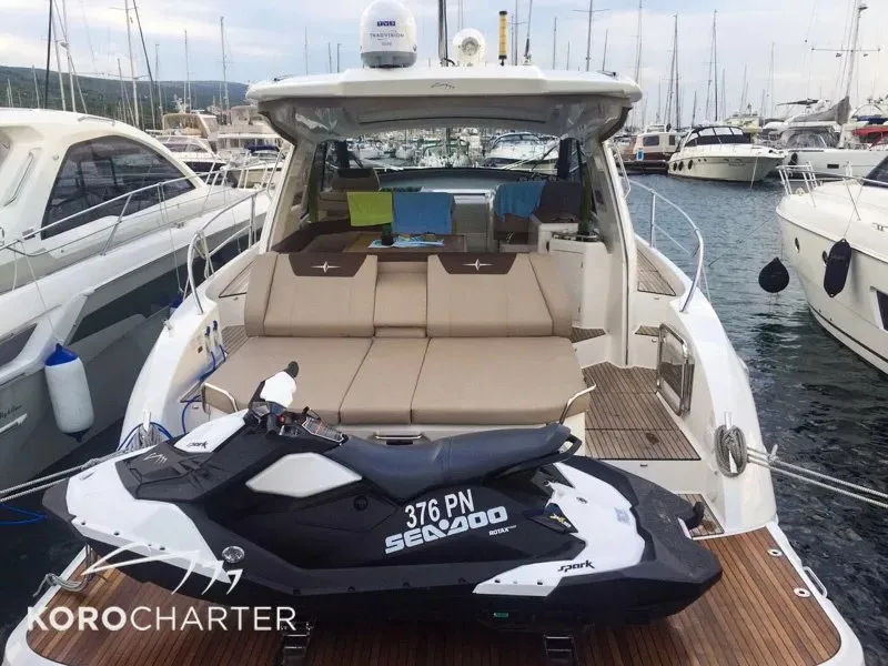 Falcon, a Bavaria 450 Sport HT motor yacht at Punat, Croatia