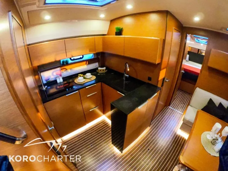 Falcon, a Bavaria 450 Sport HT motor yacht at Punat, Croatia