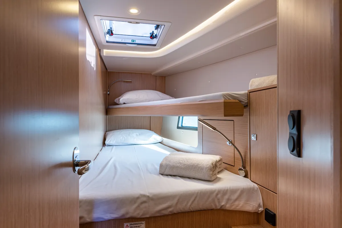 Cabin on Barbagiannis, a Bavaria C45 sailboat at Municipal Unit of Lefkada, Greece