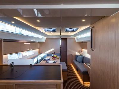 Salon of Barbagiannis, a Bavaria C45 sailboat at Municipal Unit of Lefkada, Greece