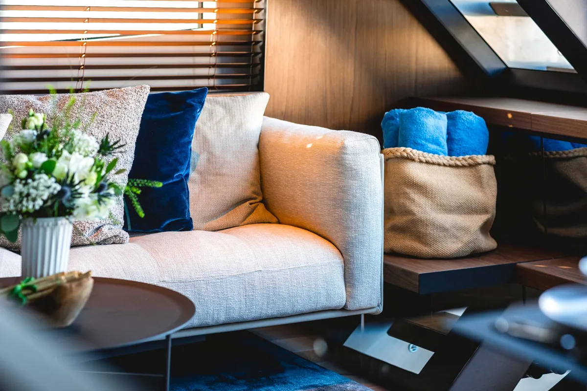 Salon of Kimani, a Bluegame BG74 motor yacht at Punat, Croatia