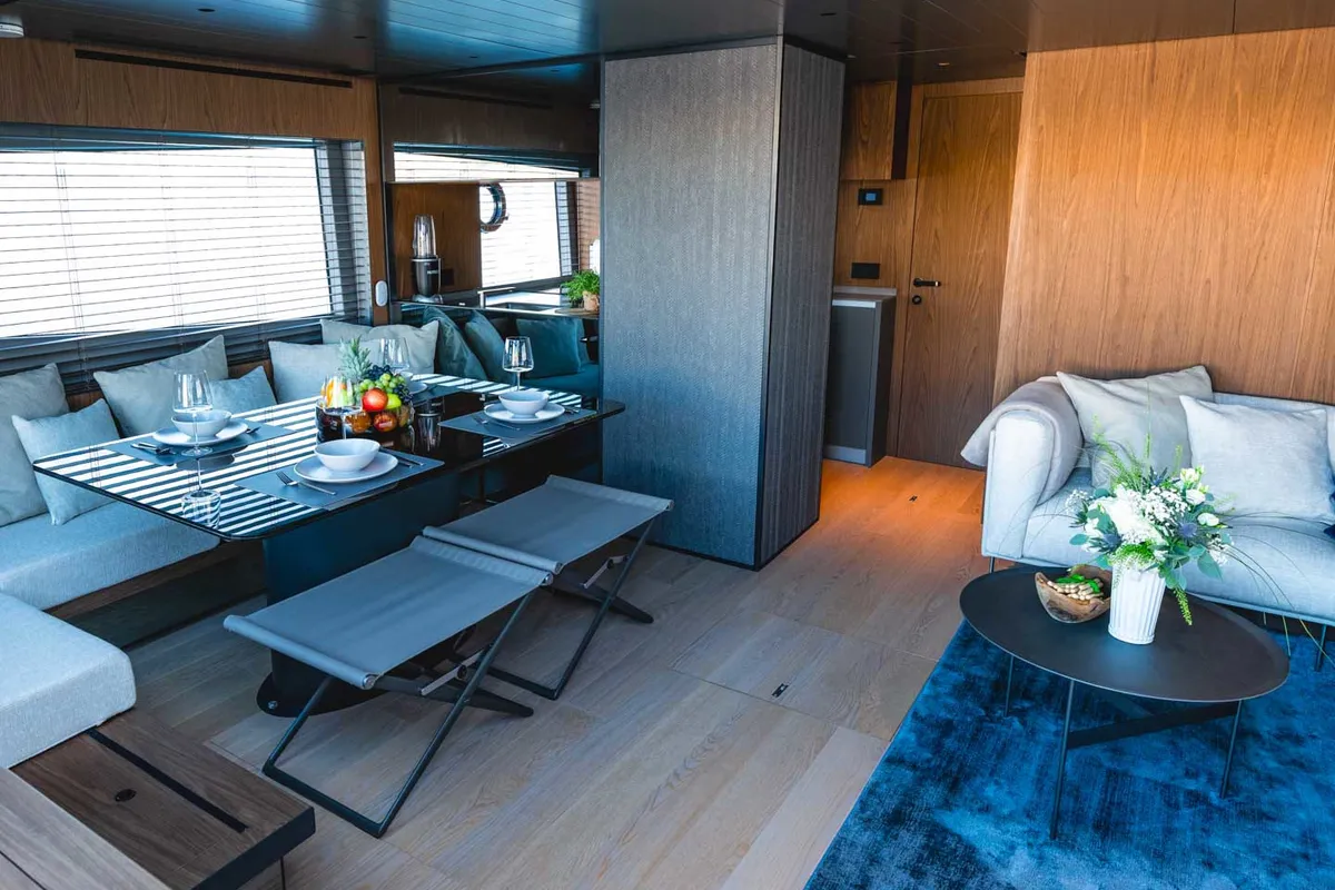 Salon of Kimani, a Bluegame BG74 motor yacht at Punat, Croatia