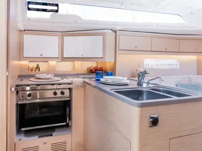 Galley of Sunsail 37.3 Premium Plus, a Dufour 37 sailboat at Općina Marina, Croatia