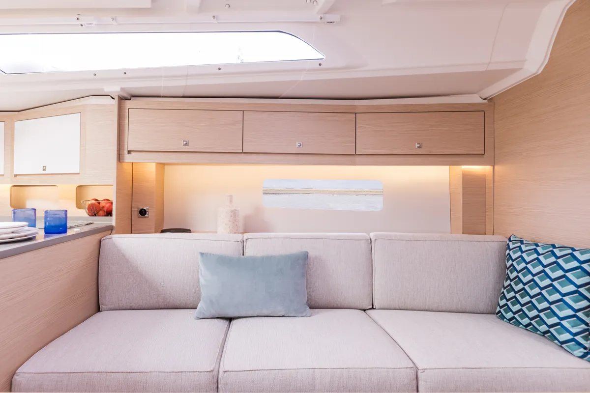 Salon of Sunsail 37.3 Premium Plus, a Dufour 37 sailboat at Općina Marina, Croatia