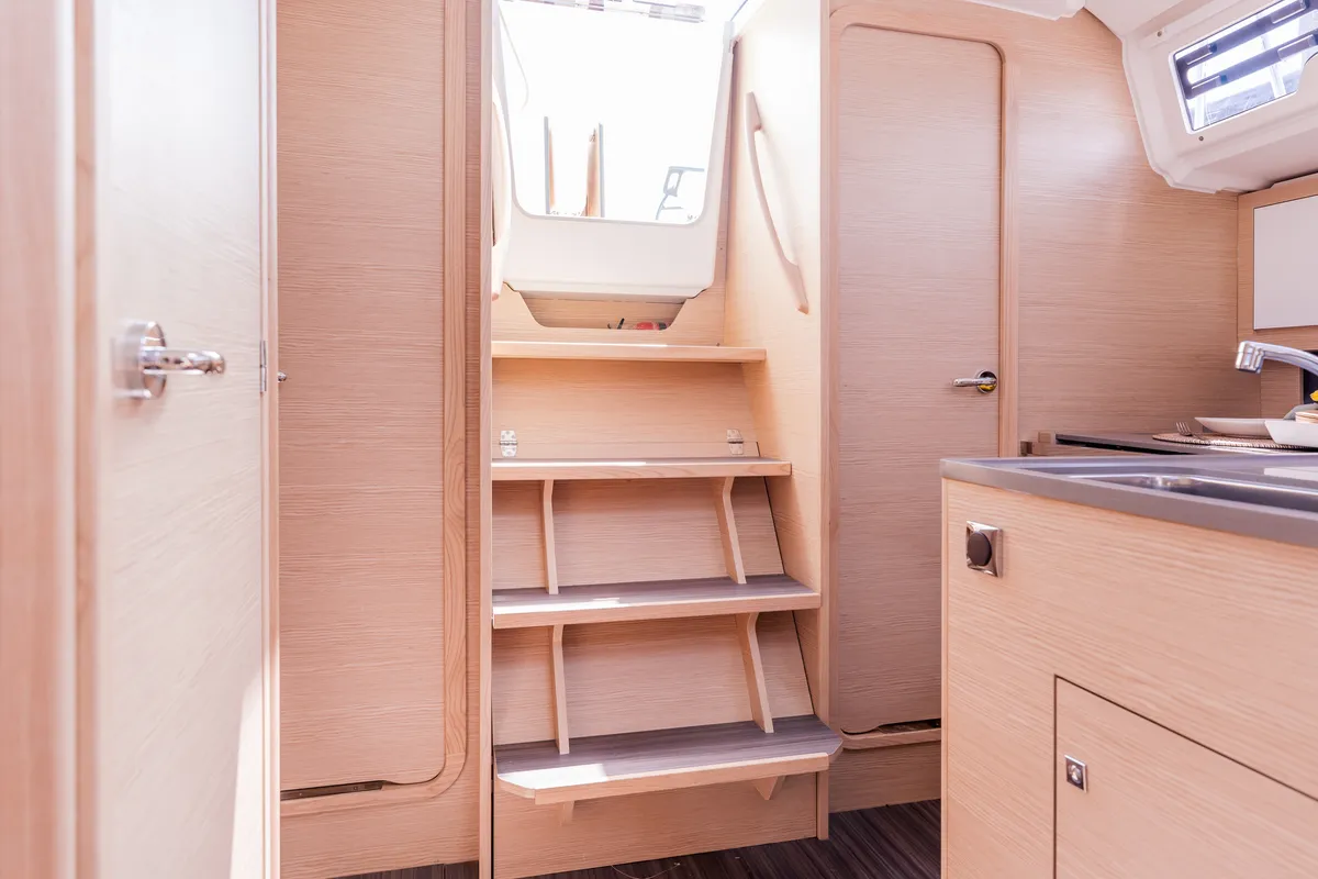 Salon of Sunsail 37.3 Premium Plus, a Dufour 37 sailboat at Općina Marina, Croatia