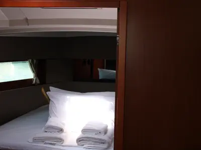 Cabin on Zeus, a Beneteau Oceanis 38.1 sailboat at Lavrion, Greece