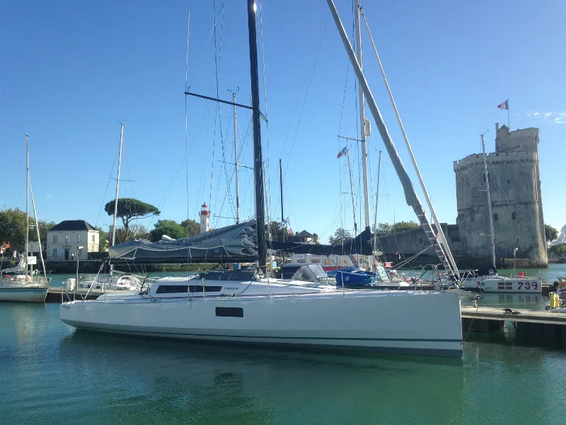 Exterior view of Purple Rain, a Pogo 12.5 sailboat at Alameda, United States