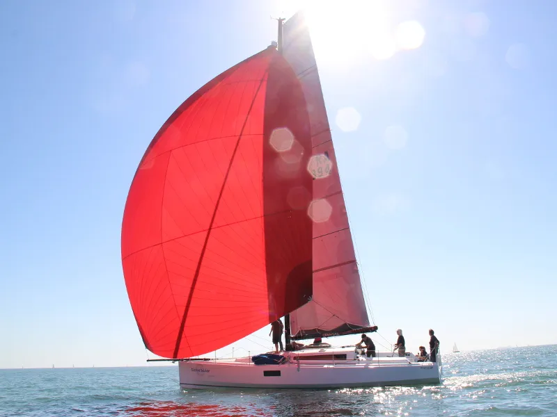 Exterior view of Purple Rain, a Pogo 12.5 sailboat at Alameda, United States