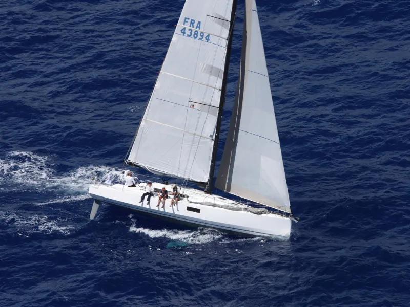 Exterior view of Purple Rain, a Pogo 12.5 sailboat at Alameda, United States