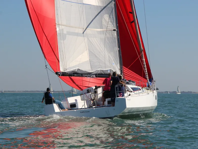 Exterior view of Purple Rain, a Pogo 12.5 sailboat at Alameda, United States