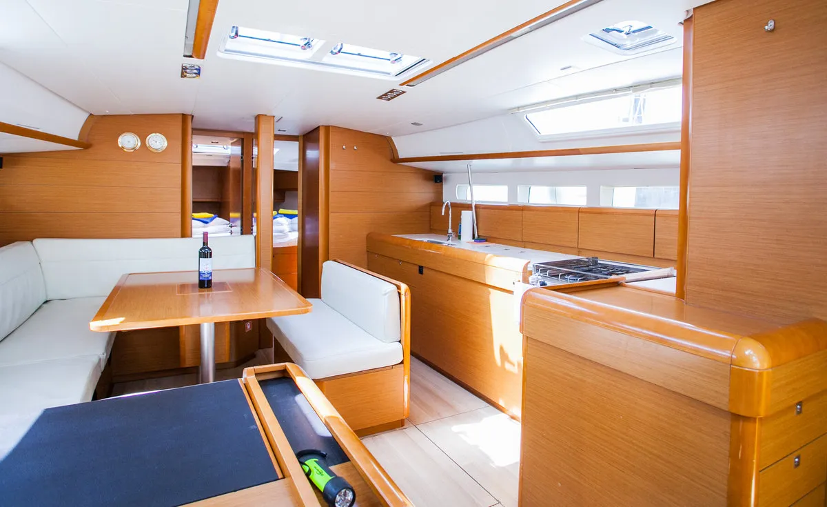 Salon of Rock Point, a Jeanneau Sun Odyssey 509 sailboat at Dubrovnik, Croatia