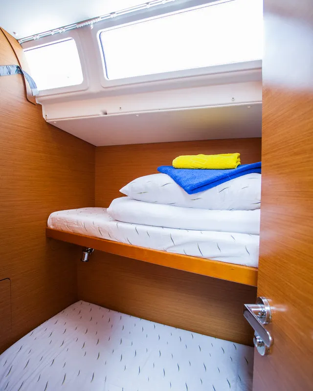 Cabin on Rock Point, a Jeanneau Sun Odyssey 509 sailboat at Dubrovnik, Croatia