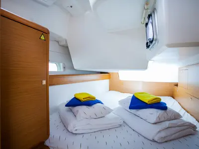 Cabin on Rock Point, a Jeanneau Sun Odyssey 509 sailboat at Dubrovnik, Croatia
