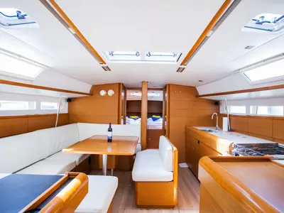 Salon of Rock Point, a Jeanneau Sun Odyssey 509 sailboat at Dubrovnik, Croatia