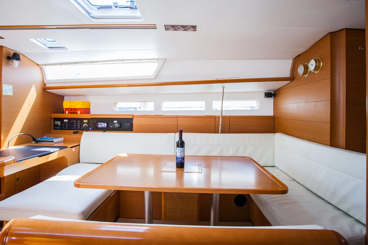 Salon of Rock Point, a Jeanneau Sun Odyssey 509 sailboat at Dubrovnik, Croatia