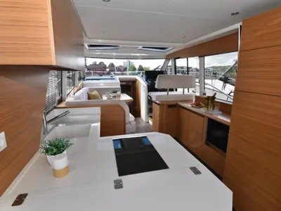 Galley of Kviteseid, a Greenline 39 motorboat at Porsgrunn, Norway