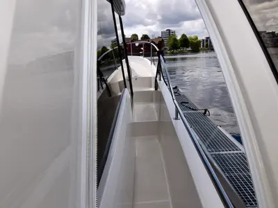 Deck of Kviteseid, a Greenline 39 motorboat at Porsgrunn, Norway