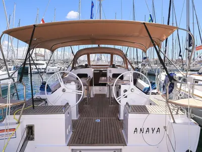 Cockpit of Anaya, a Elan Impression 45.1 sailboat at Biograd na Moru, Croatia