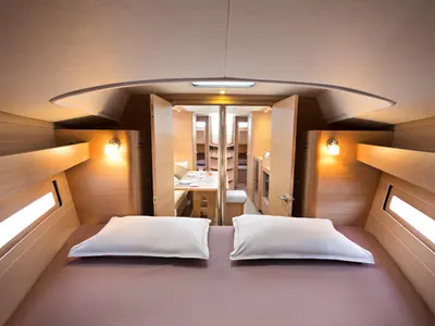 Cabin on AF-D382(II), a Dufour 382 Grand Large sailboat at Municipal Unit of Rhodes, Greece