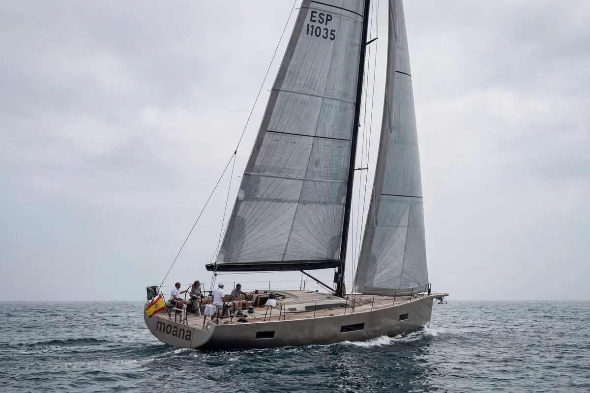Moana, a Beneteau First 53 sailboat at Ibiza, Spain