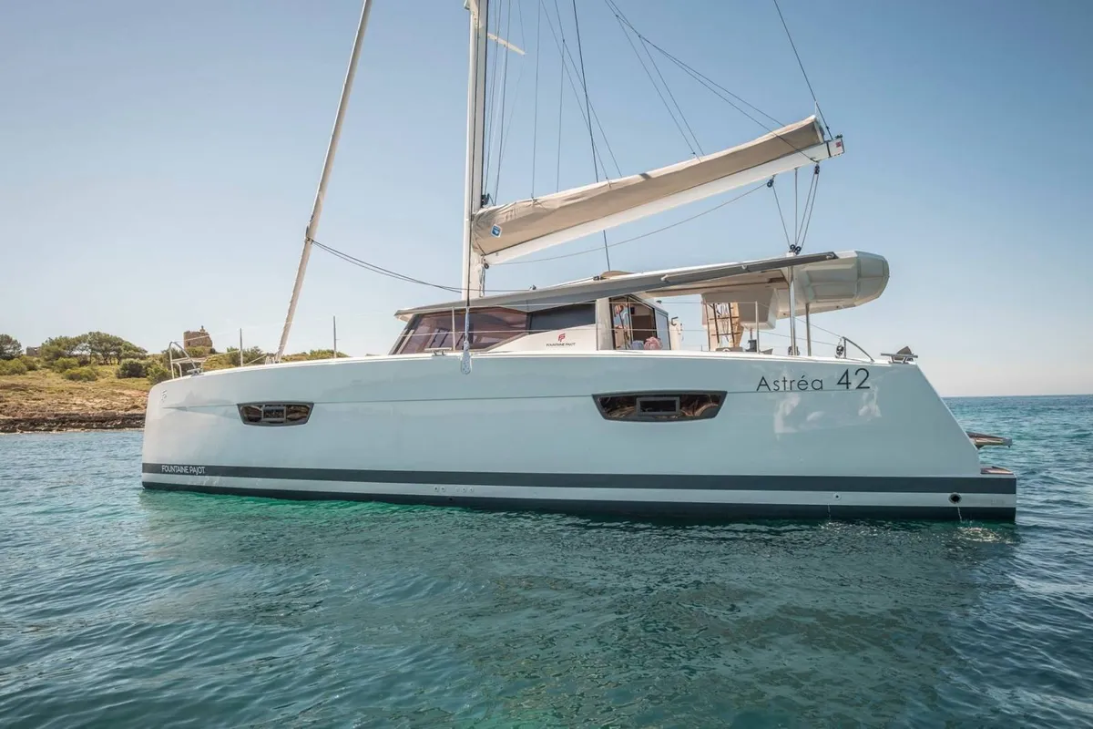 Timeless Planet, a Fountaine Pajot Astrea 42 catamaran at Marsala, Italy