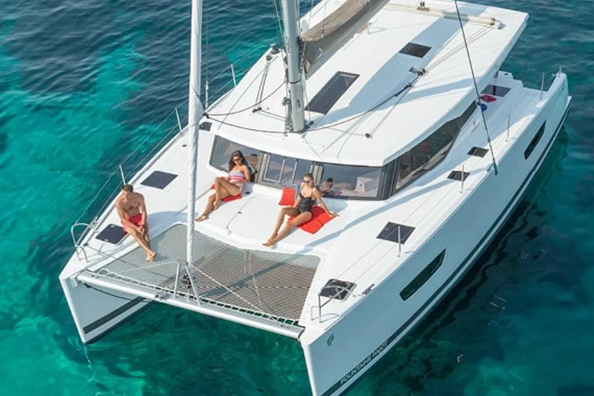 Timeless Planet, a Fountaine Pajot Astrea 42 catamaran at Marsala, Italy