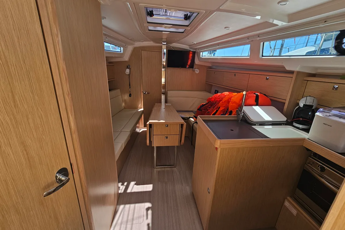 Salon of Ella, a Bavaria Cruiser 34 sailboat at Grad Biograd na Moru, Croatia