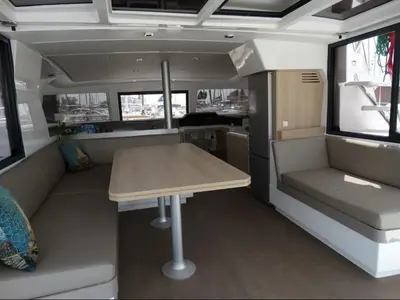Salon of AF-B4.1, a Bali 4.1 catamaran at Municipal Unit of Lefkada, Greece