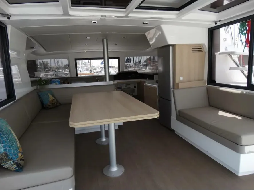 Salon of AF-B4.1, a Bali 4.1 catamaran at Municipal Unit of Lefkada, Greece