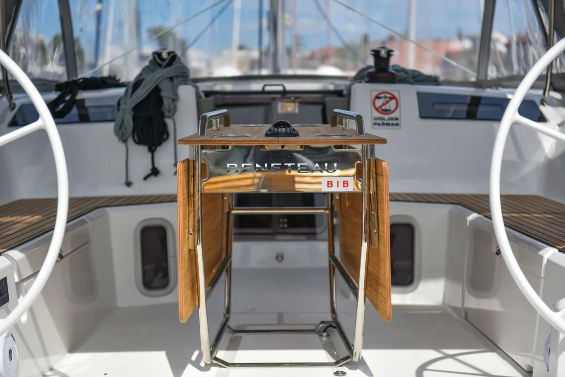 Cockpit of Eylin, a Beneteau Oceanis 40.1 sailboat at Zadar, Croatia