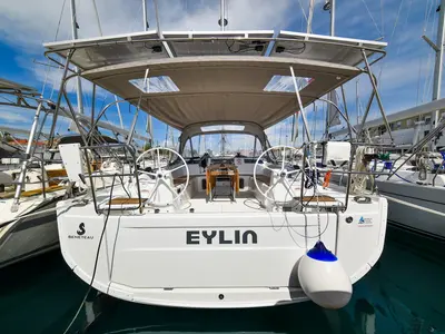 Cockpit of Eylin, a Beneteau Oceanis 40.1 sailboat at Zadar, Croatia