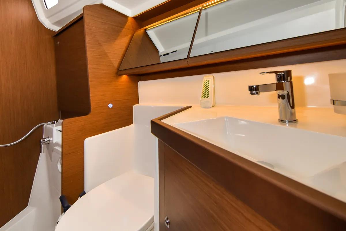 Head on Eylin, a Beneteau Oceanis 40.1 sailboat at Zadar, Croatia