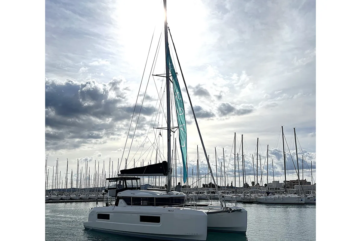 Exterior view of NAMI, a Lagoon 38 catamaran at Općina Sukošan, Croatia