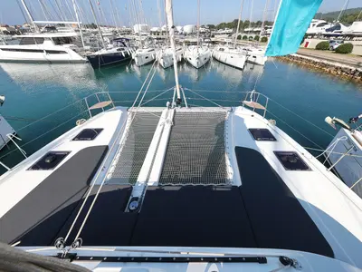 Deck of NAMI, a Lagoon 38 catamaran at Općina Sukošan, Croatia