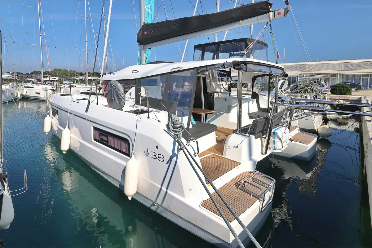 Galley of NAMI, a Lagoon 38 catamaran at Općina Sukošan, Croatia
