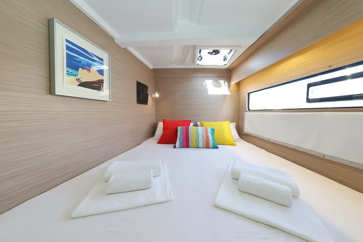 Cabin on NAMI, a Lagoon 38 catamaran at Općina Sukošan, Croatia