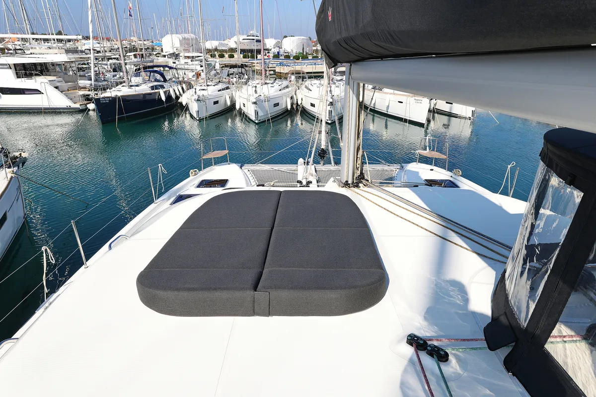 Deck of NAMI, a Lagoon 38 catamaran at Općina Sukošan, Croatia
