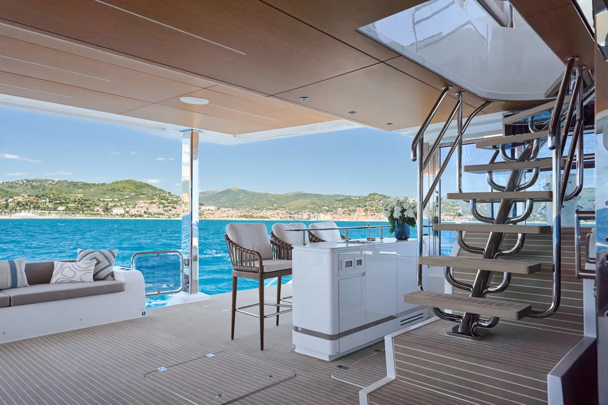 Cabin on ATRAVERSIA, a Gulet x-reuse catamaran at Imperia, Italy
