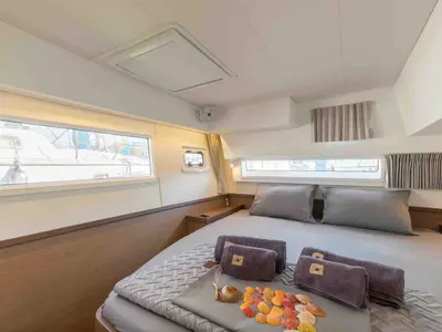 Cabin on Rosa dei Venti, a Lagoon 42 catamaran at Parikia, Greece