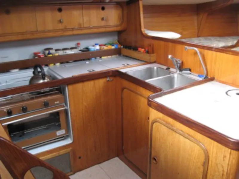 Galley of Myrto, a Dufour Gib Sea 442 sailboat at Athens, Greece