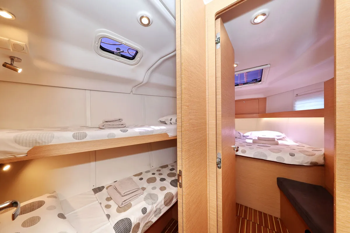 Cabin on Ibiss, a Elan Impression 45 sailboat at Grad Šibenik, Croatia
