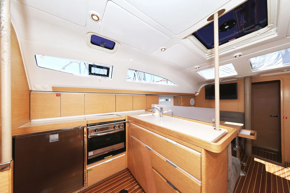 Galley of Ibiss, a Elan Impression 45 sailboat at Grad Šibenik, Croatia