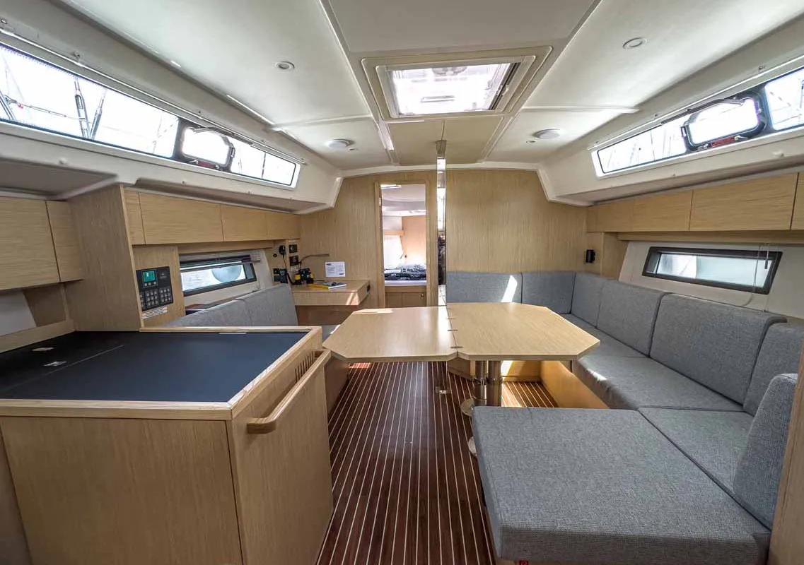 Salon of Livia, a Bavaria C42 sailboat at Grad Pula, Croatia