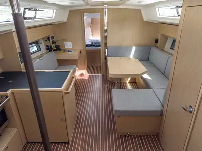 Salon of Livia, a Bavaria C42 sailboat at Grad Pula, Croatia