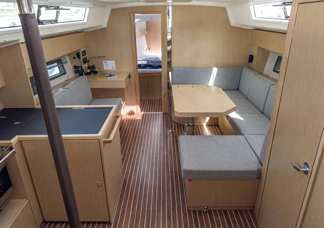 Salon of Livia, a Bavaria C42 sailboat at Grad Pula, Croatia