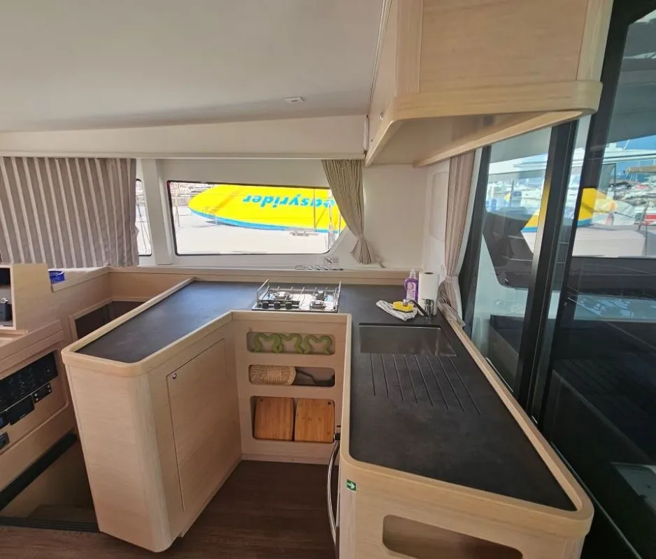 Galley of Azzuro, a Lagoon 42 catamaran at Grad Biograd na Moru, Croatia