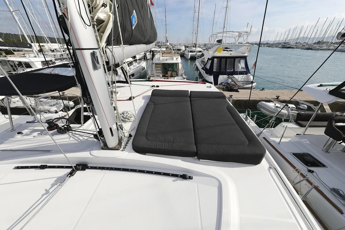 Deck of Mari, a Lagoon 40 catamaran at Općina Sukošan, Croatia