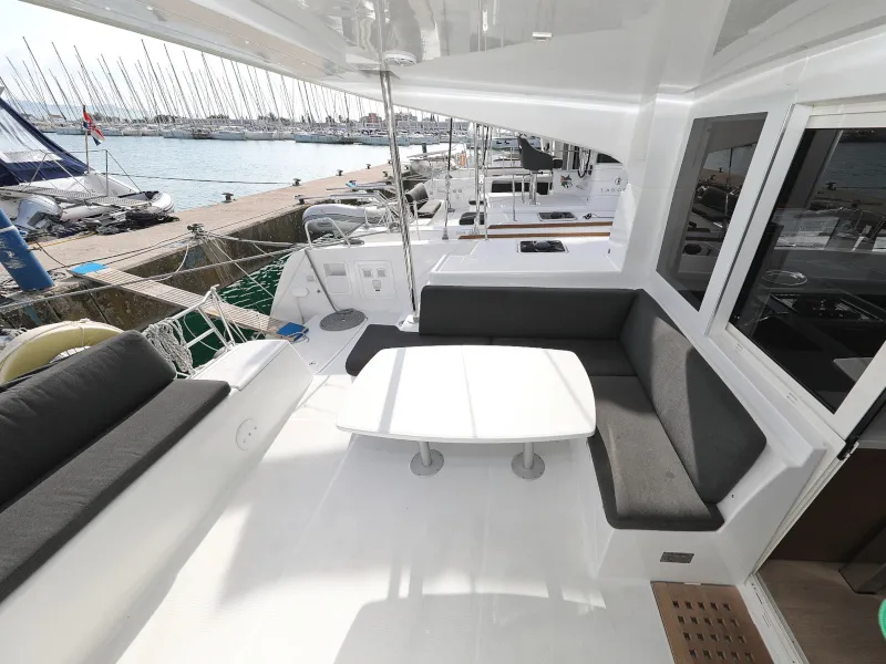 Deck of Mari, a Lagoon 40 catamaran at Općina Sukošan, Croatia